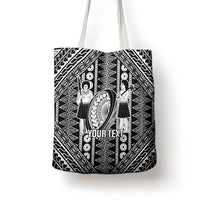 Fiji Custom Rugby National Heritage Tote Bag Black Traditional Masi Inspired