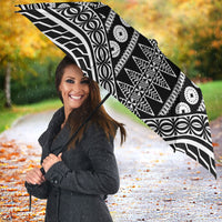 Fiji Custom Rugby National Heritage Umbrella Black Traditional Masi Inspired