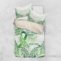Its Okay Green Ribbon Personalised Bedding Set Polynesian Depression Awareness