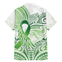 Its Okay Green Ribbon Personalised Family Matching Mermaid Dress and Hawaiian Shirt Polynesian Depression Awareness