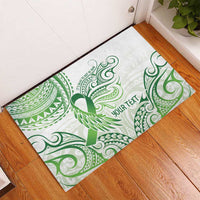 Its Okay Green Ribbon Personalised Rubber Doormat Polynesian Depression Awareness