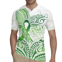 Its Okay Green Ribbon Personalised Rugby Jersey Polynesian Depression Awareness
