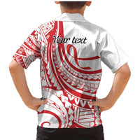 Know Your Status Red Ribbon Personalised Family Matching Mermaid Dress and Hawaiian Shirt Polynesian AIDS Awareness