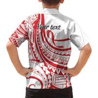 Know Your Status Red Ribbon Personalised Family Matching Tank Maxi Dress and Hawaiian Shirt Polynesian AIDS Awareness