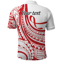 Know Your Status Red Ribbon Personalised Polo Shirt Polynesian AIDS Awareness