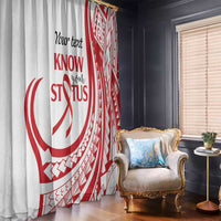 Know Your Status Red Ribbon Personalised Window Curtain Polynesian AIDS Awareness