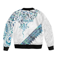 Kahui Whetu Paua shell Kowhaiwhai Taniko Personalised Bomber Jacket Manta Ray Shark-Turtle Maori Tribal Style LT9 - Polynesian Pride