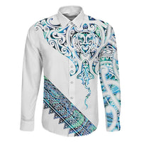 Kahui Whetu Paua shell Kowhaiwhai Taniko Personalised Family Matching Short Sleeve Bodycon Dress and Hawaiian Shirt Manta Ray Shark-Turtle Maori Tribal Style