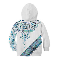 Kahui Whetu Paua shell Kowhaiwhai Taniko Personalised Kid Hoodie Manta Ray Shark-Turtle Maori Tribal Style