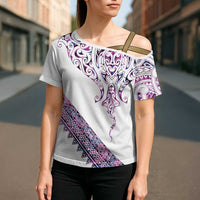 Mawhero Paua shell Kowhaiwhai Taniko Personalised Cross Shoulder Shirt Manta Ray Shark-Turtle Maori Tribal Style