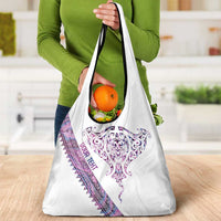 Mawhero Paua shell Kowhaiwhai Taniko Personalised Grocery Bag Manta Ray Shark-Turtle Maori Tribal Style