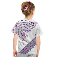 Mawhero Paua shell Kowhaiwhai Taniko Personalised Kid T Shirt Manta Ray Shark-Turtle Maori Tribal Style