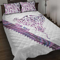 Mawhero Paua shell Kowhaiwhai Taniko Personalised Quilt Bed Set Manta Ray Shark-Turtle Maori Tribal Style