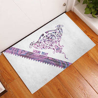 Mawhero Paua shell Kowhaiwhai Taniko Personalised Rubber Doormat Manta Ray Shark-Turtle Maori Tribal Style