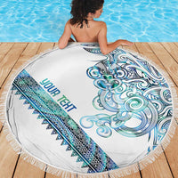 Kahui Whetu Paua shell Kowhaiwhai Taniko Personalised Beach Blanket Taniwha Maori Tribal Style LT9 - Polynesian Pride