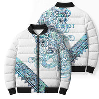Kahui Whetu Paua shell Kowhaiwhai Taniko Personalised Bomber Puffer Jacket Taniwha Maori Tribal Style LT9 - Polynesian Pride