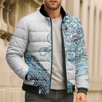 Kahui Whetu Paua shell Kowhaiwhai Taniko Personalised Bomber Puffer Jacket Taniwha Maori Tribal Style LT9 - Polynesian Pride