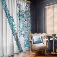 Kahui Whetu Paua shell Kowhaiwhai Taniko Personalised Window Curtain Taniwha Maori Tribal Style LT9 - Polynesian Pride