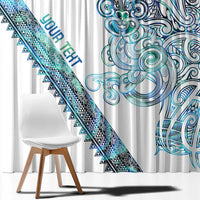 Kahui Whetu Paua shell Kowhaiwhai Taniko Personalised Window Curtain Taniwha Maori Tribal Style LT9 - Polynesian Pride
