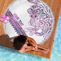 Mawhero Paua shell Kowhaiwhai Taniko Personalised Beach Blanket Taniwha Maori Tribal Style LT9 - Polynesian Pride