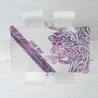 Mawhero Paua shell Kowhaiwhai Taniko Personalised Tablecloth Taniwha Maori Tribal Style LT9 Pink - Polynesian Pride