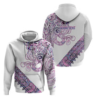 Mawhero Paua shell Kowhaiwhai Taniko Personalised Zip Hoodie Taniwha Maori Tribal Style