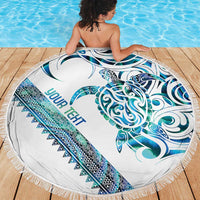 Kahui Whetu Paua shell Kowhaiwhai Taniko Personalised Beach Blanket Turtle Tattoo Maori Tribal Style LT9 - Polynesian Pride