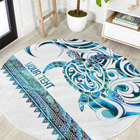 Kahui Whetu Paua shell Kowhaiwhai Taniko Personalised Round Carpet Turtle Tattoo Maori Tribal Style