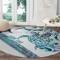 Kahui Whetu Paua shell Kowhaiwhai Taniko Personalised Round Carpet Turtle Tattoo Maori Tribal Style