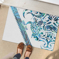 Kahui Whetu Paua shell Kowhaiwhai Taniko Personalised Rubber Doormat Turtle Tattoo Maori Tribal Style LT9 - Polynesian Pride