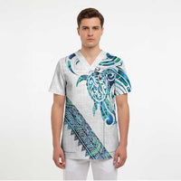 Kahui Whetu Paua shell Kowhaiwhai Taniko Personalised Scrub Top Turtle Tattoo Maori Tribal Style LT9 - Polynesian Pride