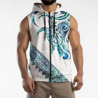 Kahui Whetu Paua shell Kowhaiwhai Taniko Personalised Sleeveless Zip Hoodie Turtle Tattoo Maori Tribal Style
