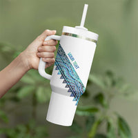 Kahui Whetu Paua shell Kowhaiwhai Taniko Personalised Tumbler With Handle Turtle Tattoo Maori Tribal Style LT9 - Polynesian Pride