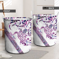 Mawhero Paua shell Kowhaiwhai Taniko Personalised Laundry Basket Turtle Tattoo Maori Tribal Style LT9 - Polynesian Pride