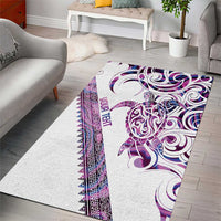 Mawhero Paua shell Kowhaiwhai Taniko Personalised Area Rug Turtle Tattoo Maori Tribal Style