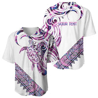Mawhero Paua shell Kowhaiwhai Taniko Personalised Baseball Jersey Turtle Tattoo Maori Tribal Style