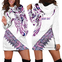 Mawhero Paua shell Kowhaiwhai Taniko Personalised Hoodie Dress Turtle Tattoo Maori Tribal Style