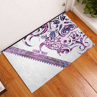 Mawhero Paua shell Kowhaiwhai Taniko Personalised Rubber Doormat Turtle Tattoo Maori Tribal Style LT9 - Polynesian Pride
