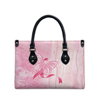 Breast Cancer Awareness Leather Bag Maile Pikake Lokelani Crown Flower Lei Inspired