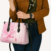 Breast Cancer Awareness Leather Bag Maile Pikake Lokelani Crown Flower Lei Inspired