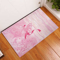 Breast Cancer Awareness Rubber Doormat Maile Pikake Lokelani Crown Flower Lei Inspired LT9 - Polynesian Pride