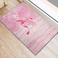 Breast Cancer Awareness Rubber Doormat Maile Pikake Lokelani Crown Flower Lei Inspired LT9 - Polynesian Pride