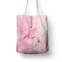 Breast Cancer Awareness Tote Bag Maile Pikake Lokelani Crown Flower Lei Inspired
