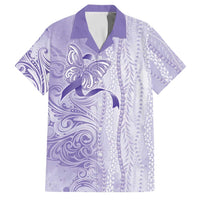 Epilepsy Awareness Family Matching Long Sleeve Bodycon Dress and Hawaiian Shirt Maile Pikake Lokelani Crown Flower Lei Inspired LT9 Dad's Shirt - Short Sleeve Purple - Polynesian Pride