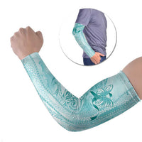PTSD Awareness Arm Sleeves Maile Pikake Lokelani Crown Flower Lei Inspired