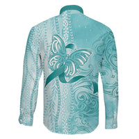 PTSD Awareness Family Matching Off The Shoulder Long Sleeve Dress and Hawaiian Shirt Maile Pikake Lokelani Crown Flower Lei Inspired LT9 - Polynesian Pride