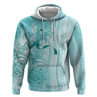 PTSD Awareness Hoodie Maile Pikake Lokelani Crown Flower Lei Inspired LT9 Pullover Hoodie Teal - Polynesian Pride
