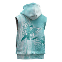 PTSD Awareness Sleeveless Zip Hoodie Maile Pikake Lokelani Crown Flower Lei Inspired LT9 - Polynesian Pride
