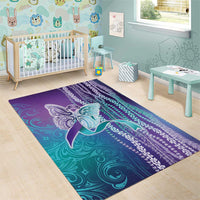 Suicide Prevention Awareness Area Rug Maile Pikake Lokelani Crown Flower Lei Inspired