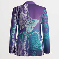 Suicide Prevention Awareness Blazer Maile Pikake Lokelani Crown Flower Lei Inspired